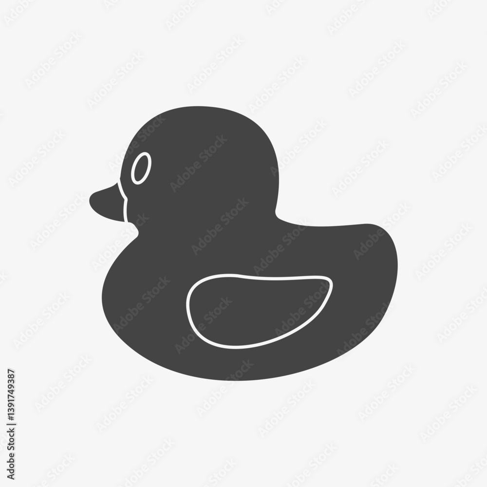 Rubber duck bird. Popular Toy for Bath fun. Vector shape Rubber duck bird. Popular Toy for Bath fun. Vector shape