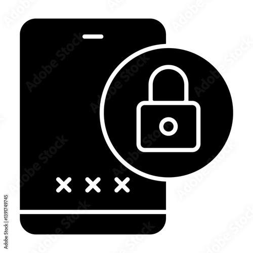 Phone Lock Solid Icon