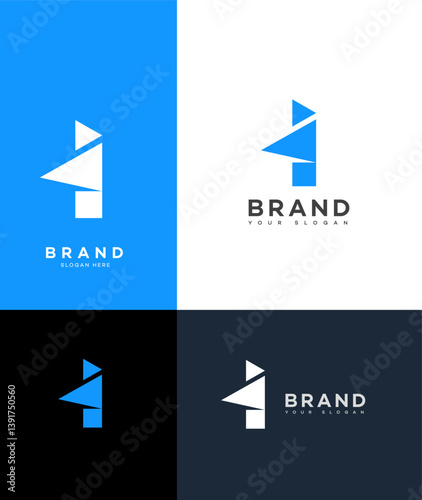 Abstract Geometric I letter Logo Design Blue, White, Black Free Download Abstract Geometric I letter Logo Design Blue, White, Black - GFXLoad