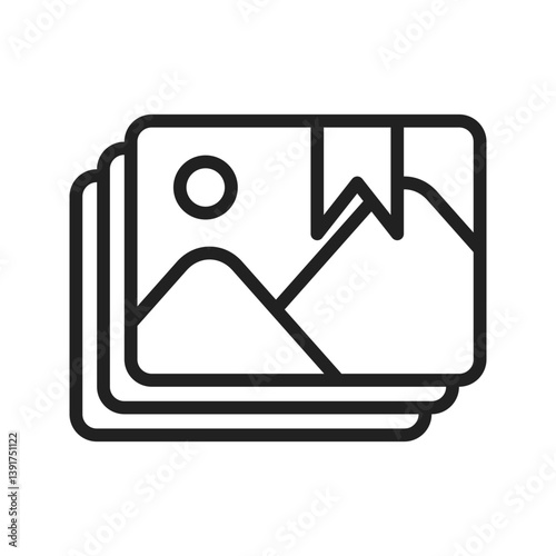 Collections Bookmarked icon vector image. Suitable for mobile apps, web apps and print media.