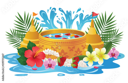 Songkran Bowl and Sand Pagodas