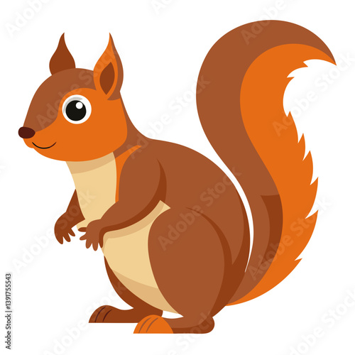 Cute cartoon squirrel vector illustration for kids wildlife animal drawing design and print material use