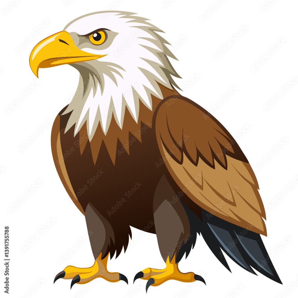 Obraz premium Download beautiful bald eagle vector illustration for graphic design projects and creative artwork now