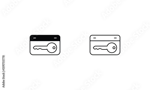 KEY CARD icons set vector stock illustration