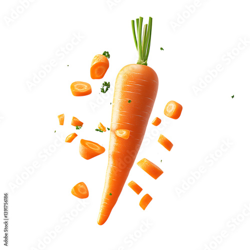 Half-slice falling carrot png 