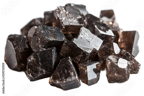  Lustrous mica mineral fragments with natural shine on transparent background, perfect for beauty product ingredients and organic makeup formulation 
