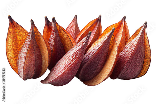  Diverse maple seed pod collection with varying shapes on transparent background, perfect for botanical science education and plant reproduction study 