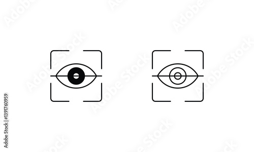 EYE SCANNER icons set vector stock illustration