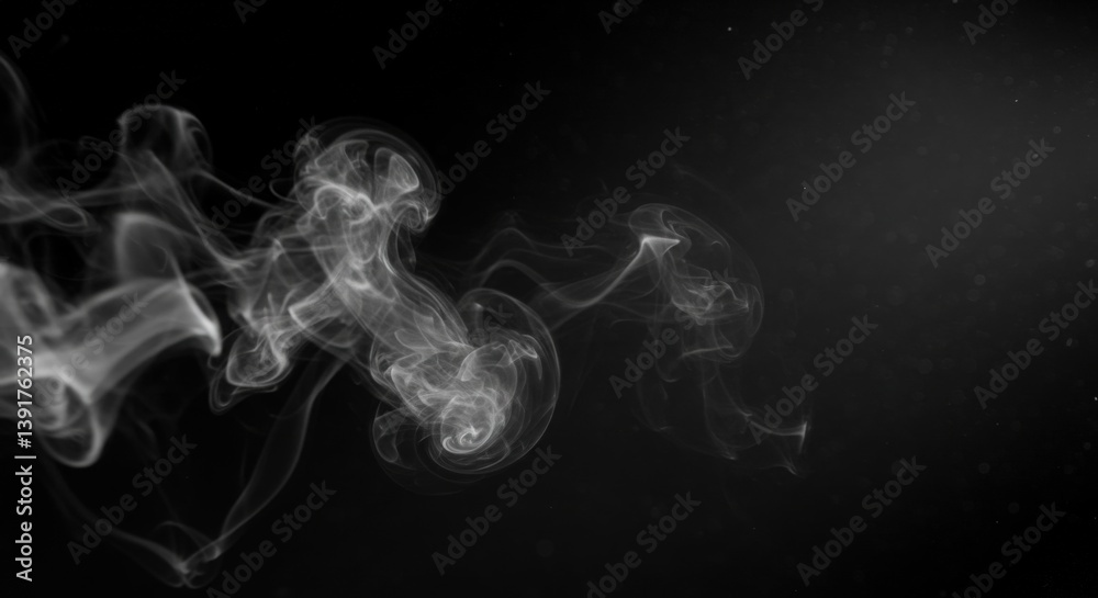 Fototapeta premium Black background smoke texture with backgrounds