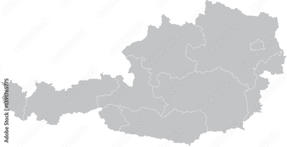 Naklejka premium Austria Map – Vector Outline Country Silhouette 