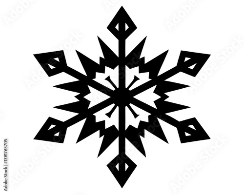 Snowflake Silhouette Vector & Winter Season SVG