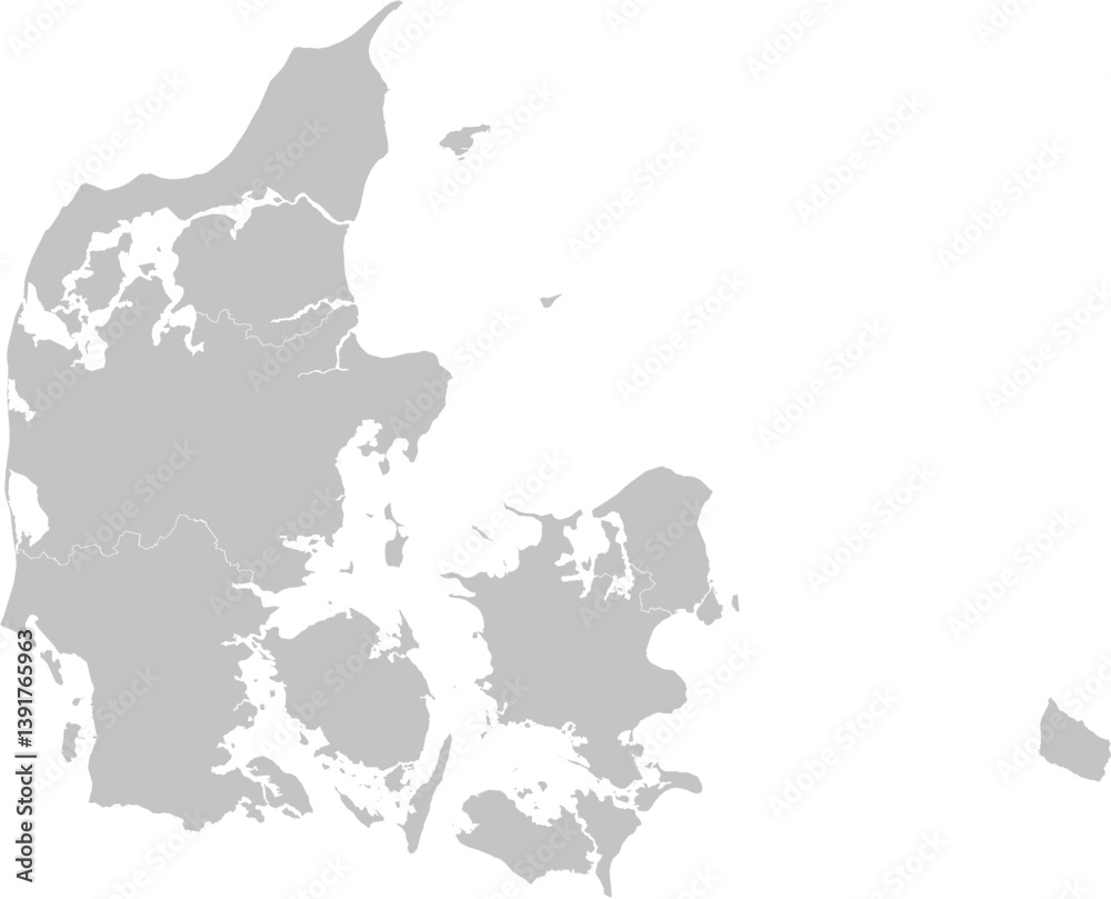 Fototapeta premium map Denmark – Vector Map with Regions and Outline 