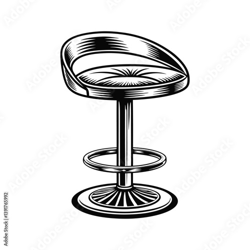 Contemporary swivel chair silhouette isolated on white background