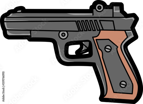 illustration of a black gun