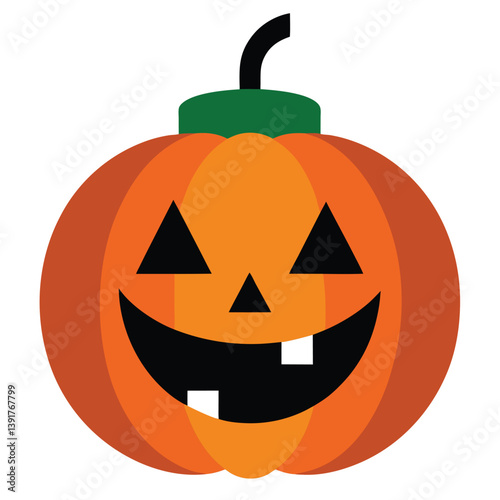 Happy Jack-o'-lantern Halloween Pumpkin Illustration