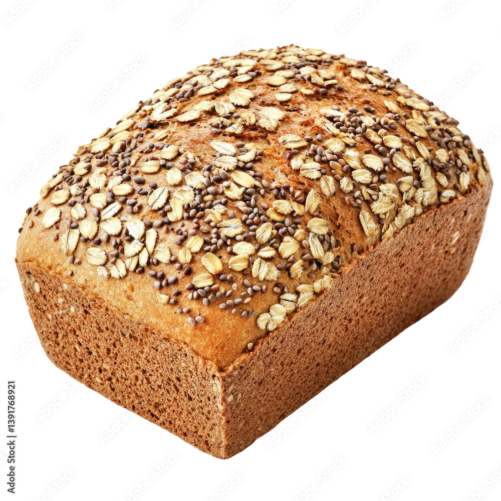 Seeded Multigrain Bread on transparent background Seeded Multigrain Bread on transparent background
