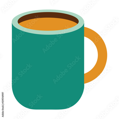 Warm Beverage in Teal Mug Cozy Drink Illustration