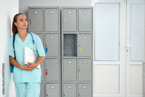 Female medical student with...