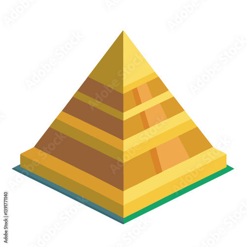a pyramid with multiple horizontal layers or tiers no background vector file..