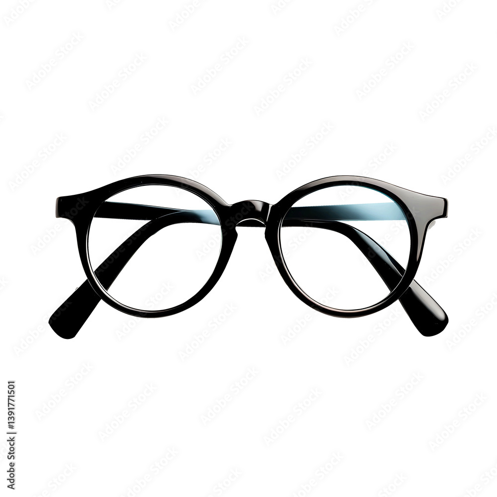 Brown round glasses on a transparent background