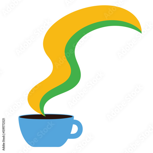 Vibrant Coffee Cup Illustration A Delightful Design for Cafe Logos and Branding