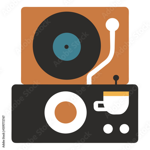 Retro Turntable with Coffee Vintage Audio and Morning Vibes