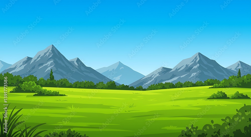 Fototapeta premium Emerald Valley's Embrace AI Generated