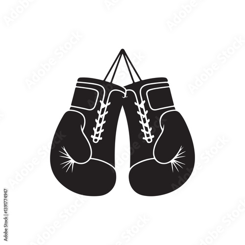 Boxing gloves vector illustration. Hanging boxing gloves