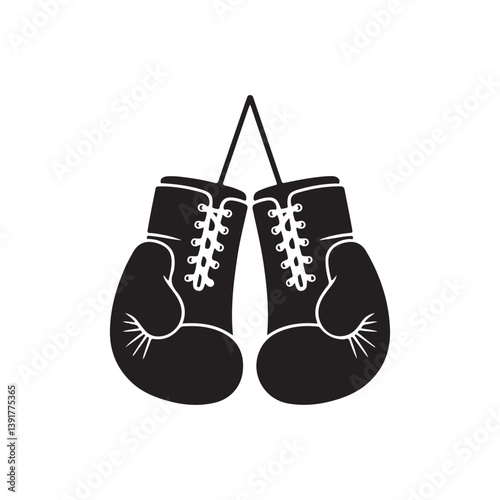 Boxing gloves vector illustration. Hanging boxing gloves