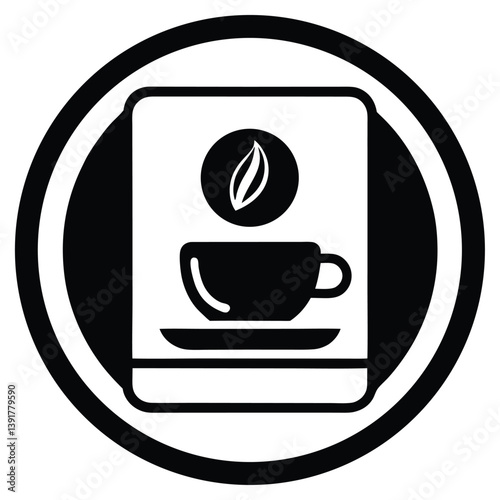 Premium Coffee Packaging Design Elegant Black and White Icon