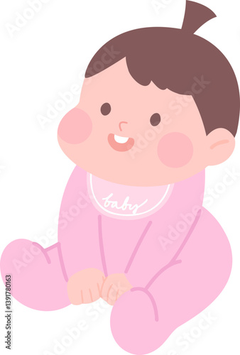 앉아있는 귀여운 아기