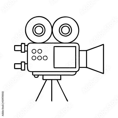 movie camera icon, movie camera vector illustration-simple illustration of movie camera, perfect for movie camera logos and icons