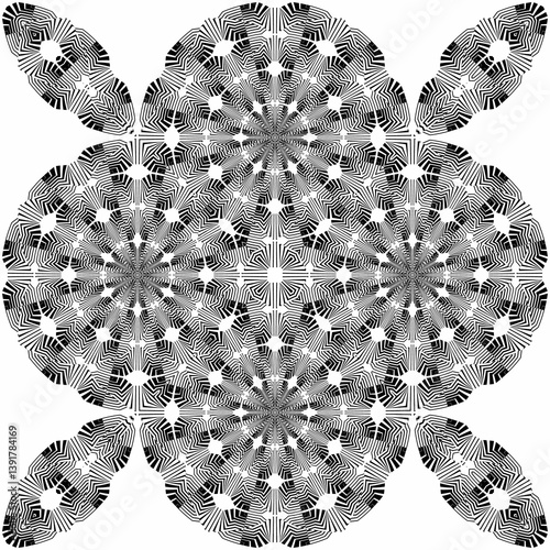 abstract floral seamless op art creative geometric pattern, ornament, fashion print, original decoration