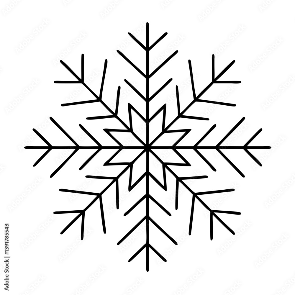 Naklejka premium snowflake icon, snowflake vector illustration-simple illustration of snowflake, perfect for snowflake logos and icons