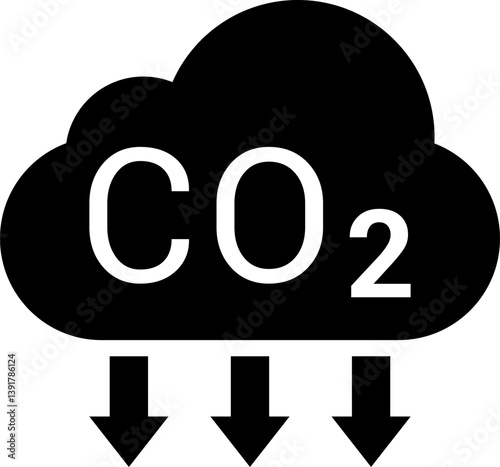 CO2 Cloud Emission and Absorption Icons Set, Reducing CO2 emissions vector icon collection