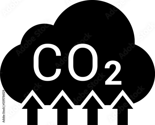 CO2 Cloud Emission and Absorption Icons Set, Reducing CO2 emissions vector icon collection