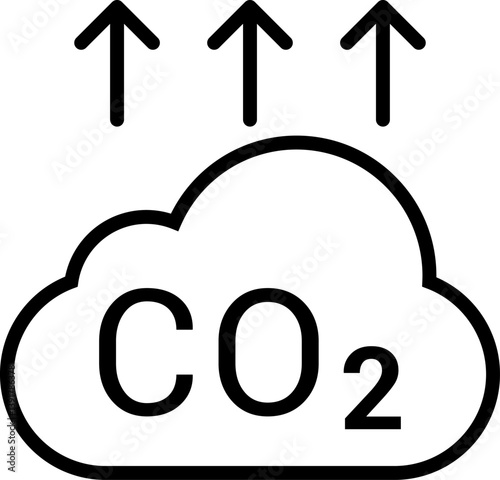 CO2 Cloud Emission and Absorption Icons Set, Reducing CO2 emissions vector icon collection