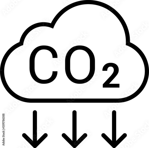 CO2 Cloud Emission and Absorption Icons Set, Reducing CO2 emissions vector icon collection