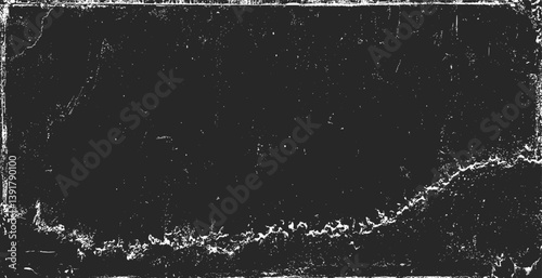 Obraz na płótnie Grunge texture pattern frame. Black design border. Old paper vector illustration. w salonie