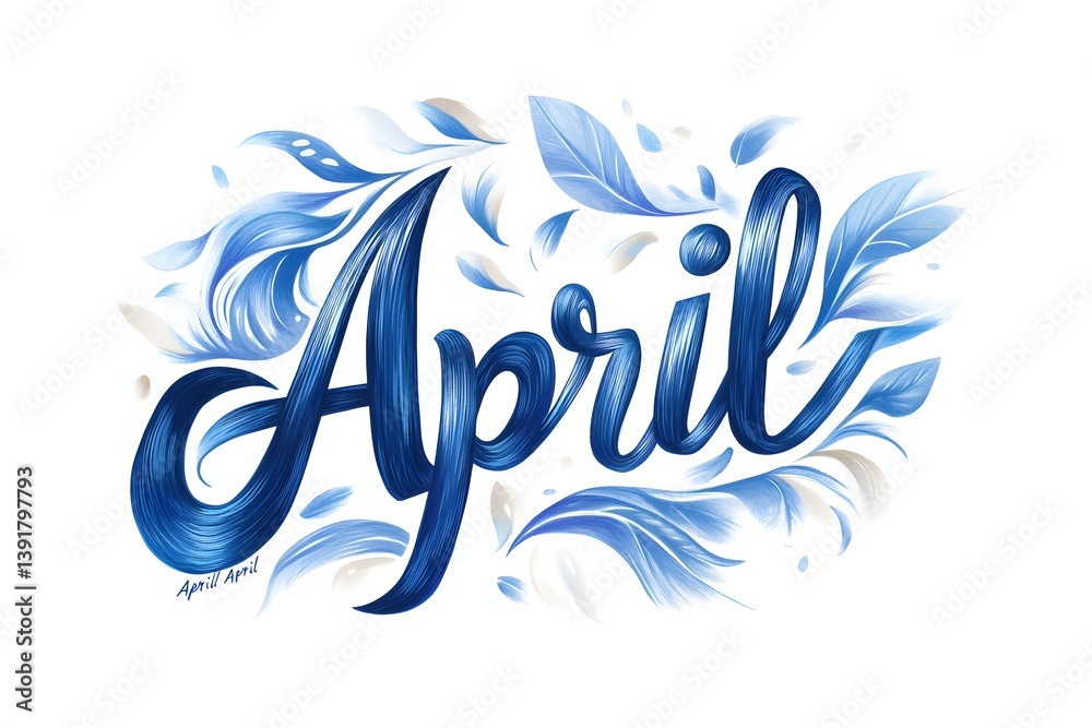 Obraz premium Curvy April Script