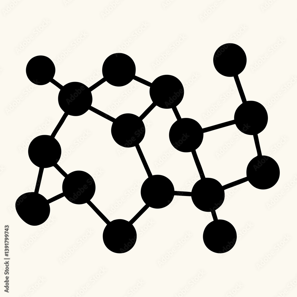 Molecule Structure Vector Illustration Interconnected Circles Representing Science And Technology Concept