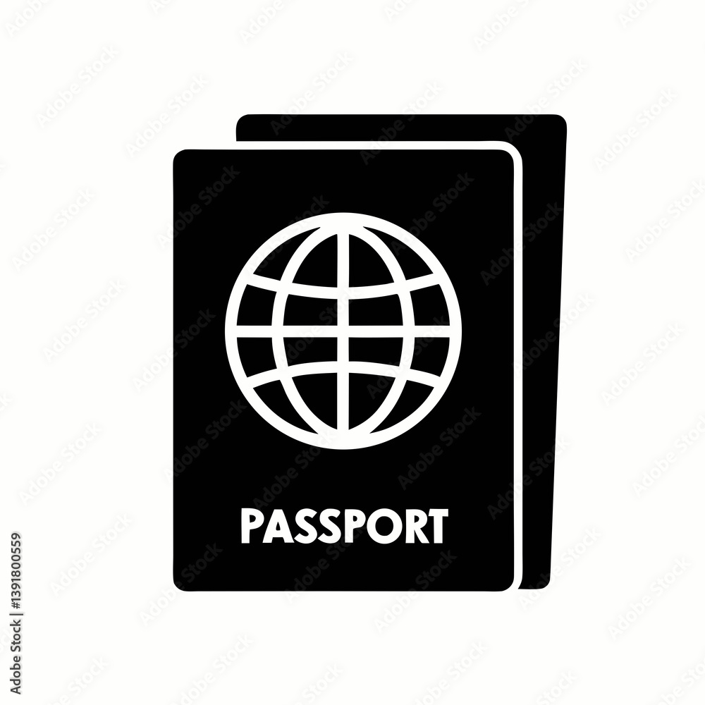 Passport Icon Featuring World Globe Symbol For Travel Documentation Concepts Passport Icon Featuring World Globe Symbol For Travel Documentation Concepts