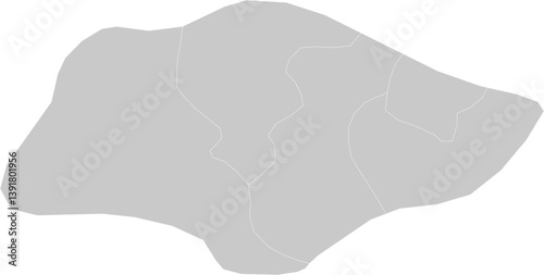 Singapore administrative vector map with level 1 region boundaries – PPT-compatible & fully editable by region