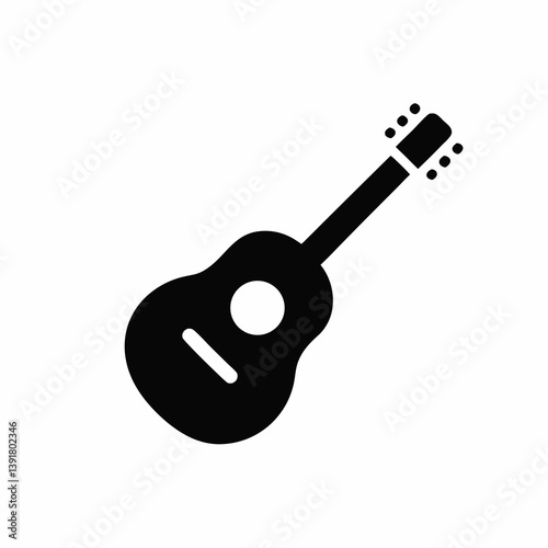 Acoustic Guitar Black Silhouette Musical Instrument Stringed Instrument Illustration