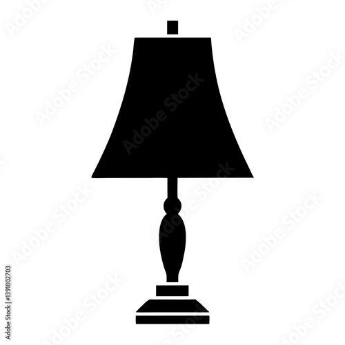 Black Table Lamp Silhouette Simple Design For Interior Decoration And Lighting Element