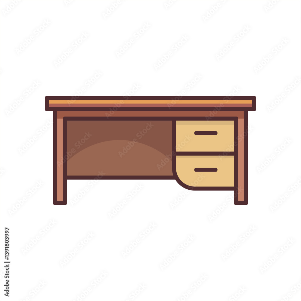 Study Desk Icon - Vector Illustration, House Appliances Study Desk Icon - Vector Illustration, House Appliances