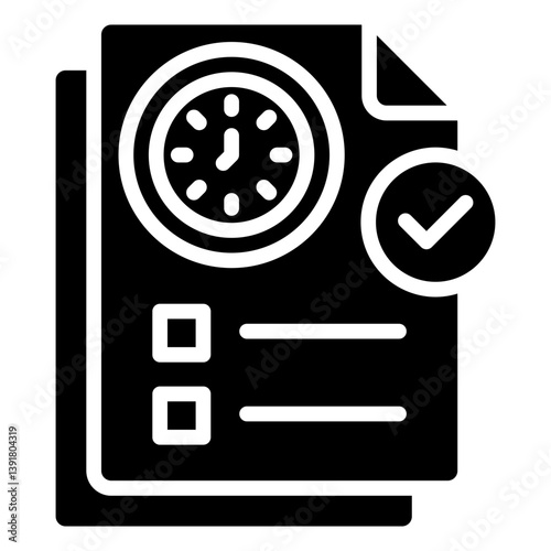 Attendance, Hybrid Work Glyph Design Vector Concept