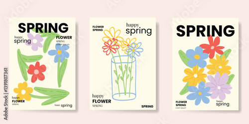 Modern floral card background vector. Minimal hand drawn botanical flowers template background. Design illustration for wedding, vip cover, poster, rsvp modern card, birthday party.