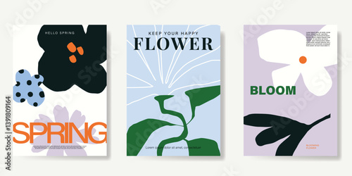 Modern floral card background vector. Minimal hand drawn botanical flowers template background. Design illustration for wedding, vip cover, poster, rsvp modern card, birthday party.