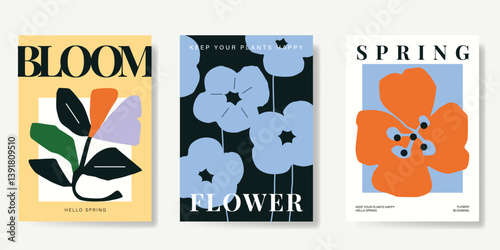 Modern floral card background vector. Minimal hand drawn botanical flowers template background. Design illustration for wedding, vip cover, poster, rsvp modern card, birthday party.